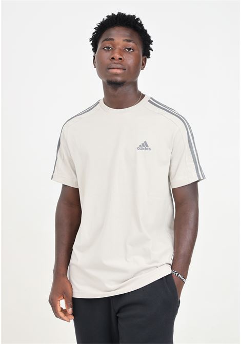 T-shirt a manica corta Train Essentials 3-Stripes grigia da uomo ADIDAS PERFORMANCE | IY9123.